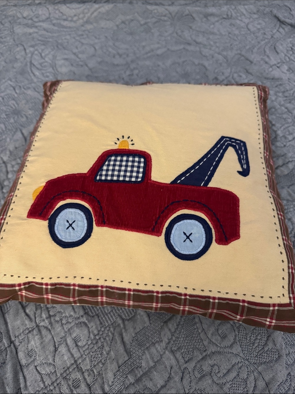 Pottery Barn Kids Red Tow Truck Accent Pillow